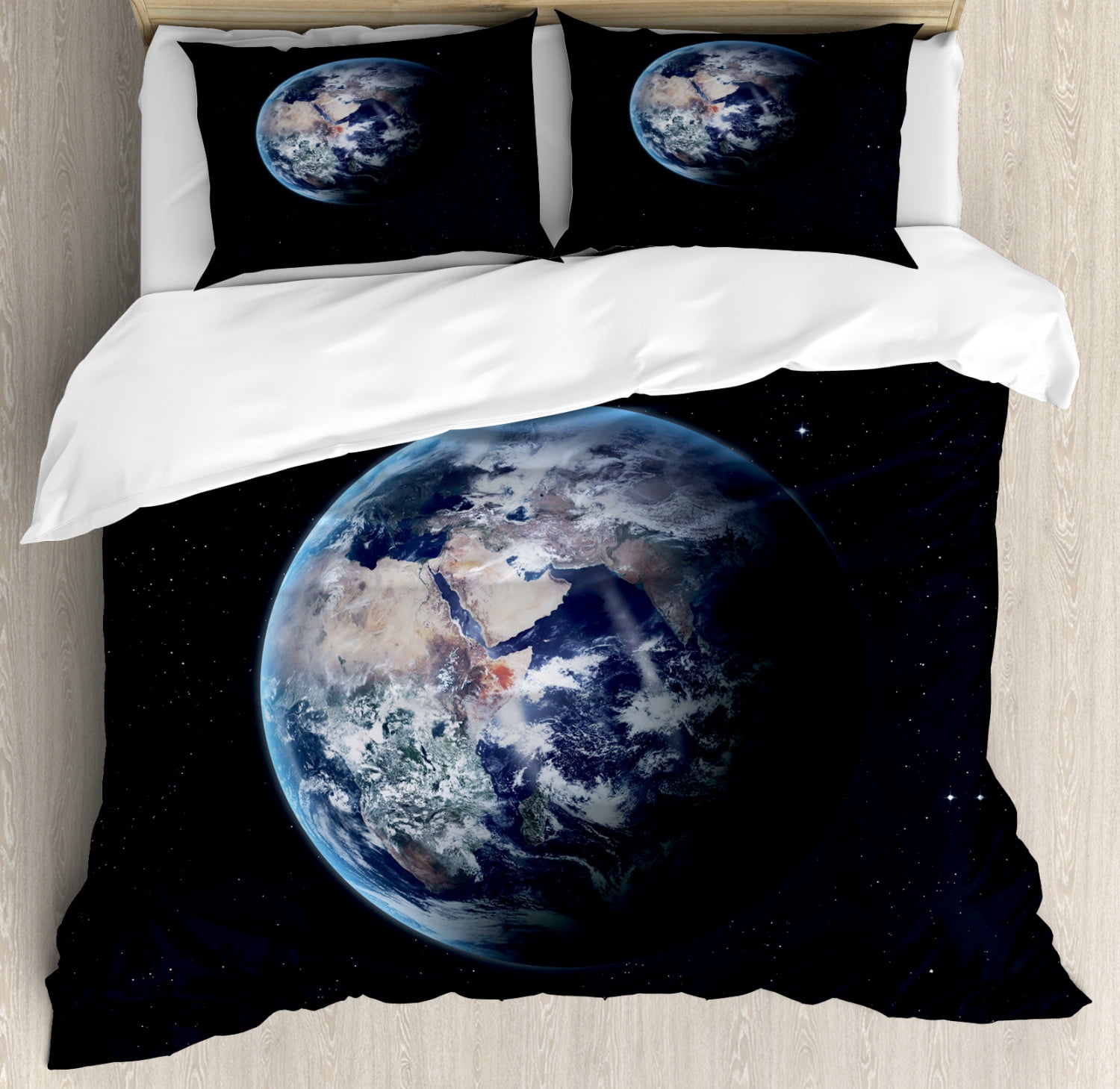Galaxy Duvet Cover Set, Planet Earth Outer Space Scenery of Globe Orbit ...