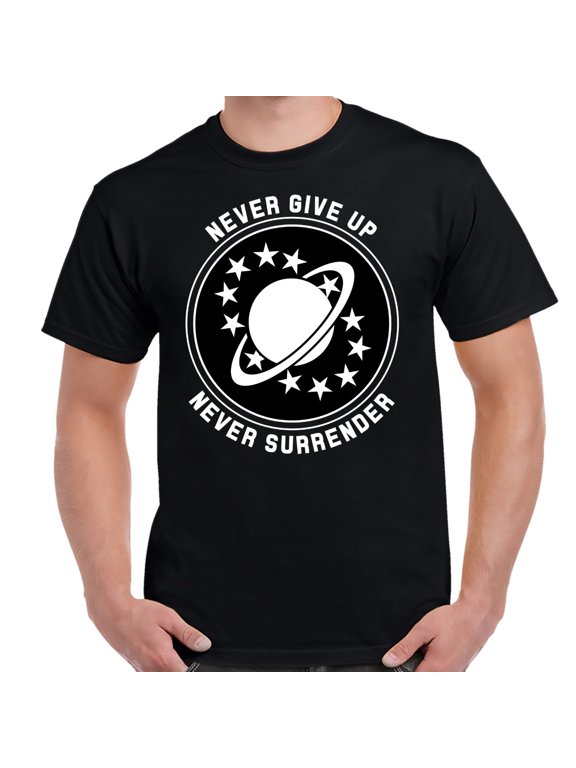 Galaxy Quest Never Give Up White Logo Adult T-shirt-Small