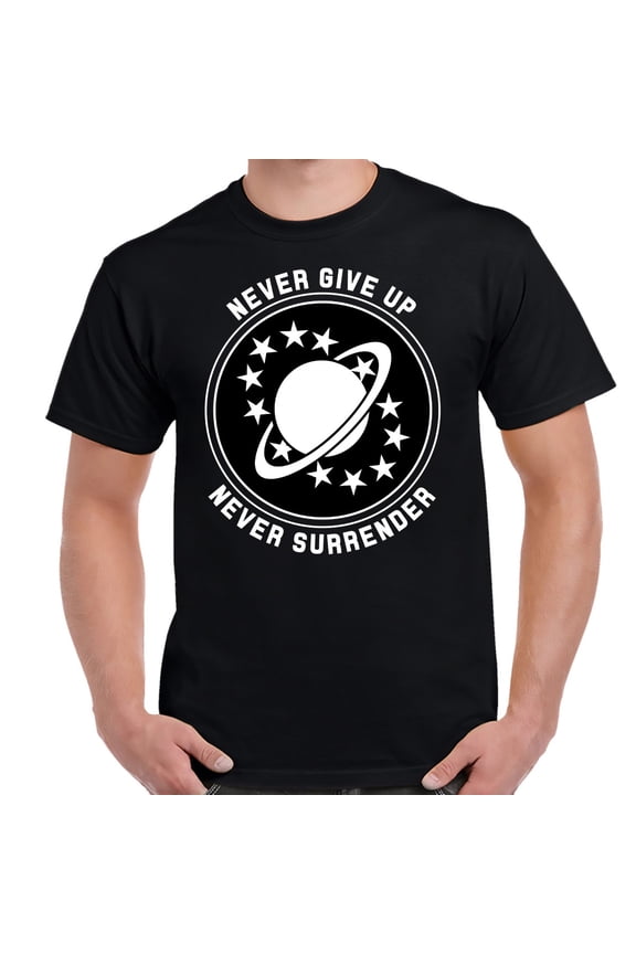 Galaxy Quest Never Give Up White Logo Adult T-shirt-Small