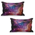 thumbnail image 1 of Galaxy Quilted Pillowcover Set of 2, Magellanic Cloud Stars and Colorful Cosmic Universe View Pattern, Standard Queen Size Pillow Cover for Bedroom, 30" x 20", Purple Blue Orange, by Ambesonne, 1 of 1