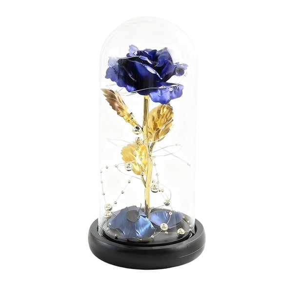 Galaxy Rose Artificial Flower Glass Rose in Light Up Rose Flower in Glass Dome Forever Rose Eternal Rose Home Decor or Women Gift for Valentine's day Christmas,Birthday,Wedding,Birthday
