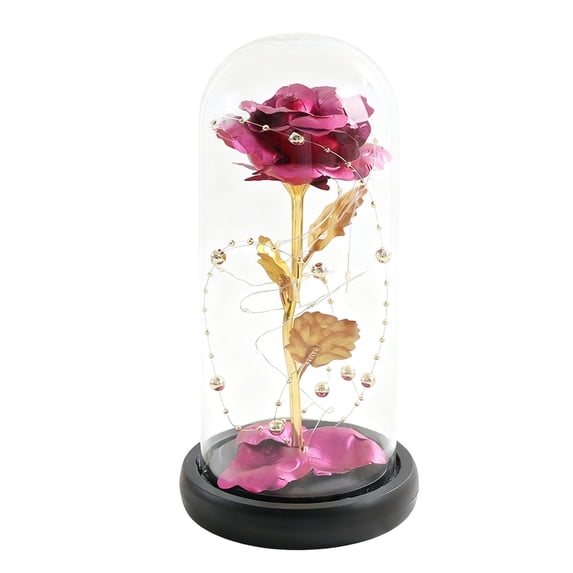 Galaxy Rose Artificial Flower Glass Rose in Light Up Rose Flower in Glass Dome Forever Rose Eternal Rose Home Decor or Women Gift for Valentine's day Christmas,Birthday,Wedding,Birthday
