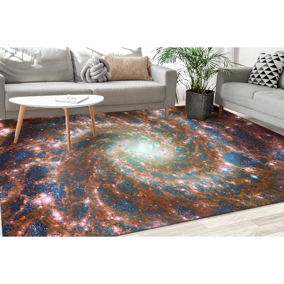 Galaxy Rug - Space View Landscape for Living Room, Popular Low-Pile, Fade & Stain Resistant 2x3ft