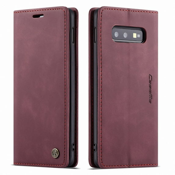 Galaxy S10 Case, Magnetic Folio Flip Leather Wallet Case Stand with Card Slots Protective Cover For Samsung Galaxy S10 6.1 inch,Red