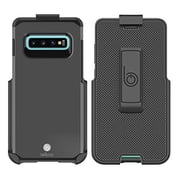 BELTRON Case with Belt Clip Comptible with Samsung Galaxy S10 Plus G975, Slim Full Protection Heavy Duty & Rotating Belt Clip Holster with Built in Kickstand Gunmetal Grey