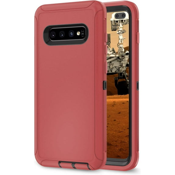 Galaxy S10 Plus Case Galaxy S10+ Case for Samsung Galaxy S10 Plus Case Military Drop Shockproof Heavy Duty Rugged 3 in 1 Protection Cover for Galaxy S10 Plus S10+ Phone Case Red+Black