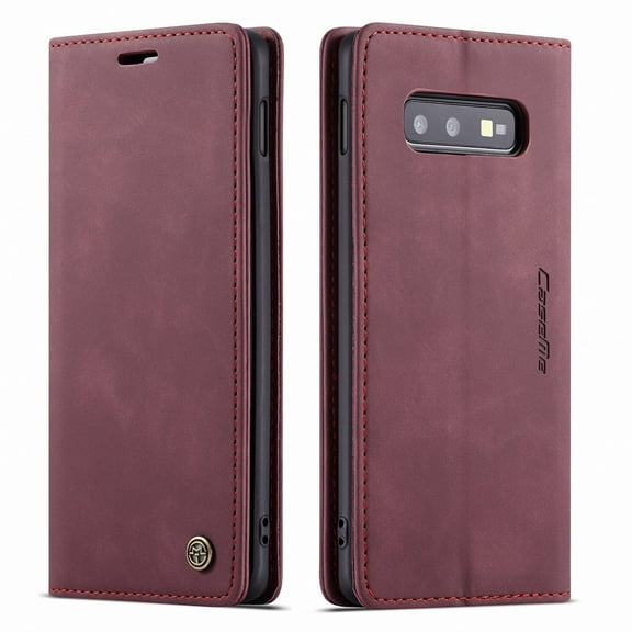 Galaxy S10 Plus Case, Magnetic Folio Flip Leather Wallet Case Stand with Card Slots Protective Cover For Samsung Galaxy S10 ,Red