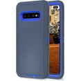 thumbnail image 1 of Galaxy S10 Plus Case, Military Grade Shockproof Rugged 3 in 1 Protection Cover, Navy+Blue, 1 of 15
