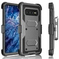 thumbnail image 1 of Galaxy S10 Plus Case, Samsung Galaxy S10 Plus Holster Clip, Tekcoo [Tshell] Shock Absorbing [Gray] Secure Swivel Locking Belt Defender Heavy Full Body Kickstand Carrying Tank Armor Cases Cover, 1 of 7