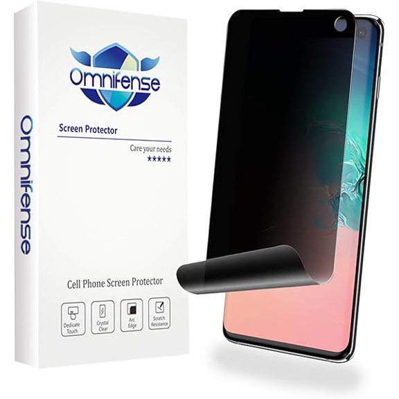 Galaxy S10 Privacy Screen Protector [Case Friendly] Full Adhesive Soft Film Support In-display Unlock, 2-Way Anti Spy Nano Shield (NOT Tempered Glass) for Samsung Galaxy S10 [2-Pack]