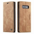thumbnail image 1 of Galaxy S10e Case, Magnetic Folio Flip Leather Wallet Case Stand with Card Slots Protective Cover For Samsung Galaxy S10e 5.8 inch,Brown, 1 of 7