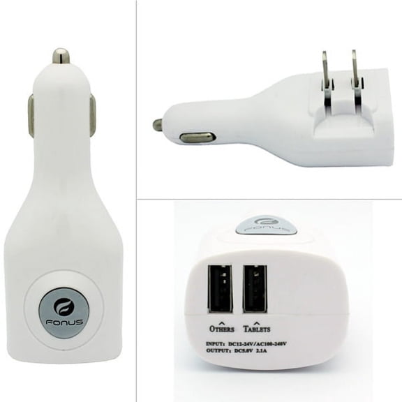 Galaxy S10e, S10, 5G, Plus 2-Port USB Car Home Charger J1K 2-in-1 Power Adapter DC Socket Wall AC Plug for Samsung Galaxy S10e S10 Plus