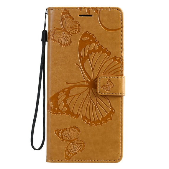 Galaxy S20+ 5G Case, S20 Plus Wallet Case, Allytech Pretty Retro Embossed Butterfly PU Leather Book Style Wallet Protection Slim Folio Flip Case Cover for Samsung Galaxy S20+ 6.7", Yellow