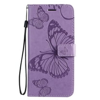 Galaxy S20 5G Case, S20 Wallet Case, Allytech Pretty Retro Embossed Butterfly PU Leather Book Style Wallet Protection Slim Folio Flip Case Cover for Samsung Galaxy S20 6.2", Purple