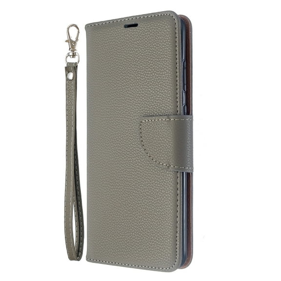 Galaxy S20 5G Wallet Case, Allytech PU Leather Lichee Pattern Lightweight Magnetic Closure Kickstand Detachable Wrist Strap Cards Slots Folio Flip Case Cover for Samsung Galaxy S20 5G, Gray