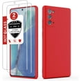 thumbnail image 1 of Galaxy S20 Case, (2 Pack) Screen Protector Film with Liquid Silicone Gel Rubber Soft Microfiber Cloth Lining Cushion Shockproof Cover Case for Galaxy S20 (5G) 6.2 inch red, 1 of 12