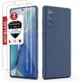 thumbnail image 1 of Galaxy S20 Case, (2 Pack) Screen Protector Film with Liquid Silicone Gel Rubber Soft Microfiber Cloth Lining Cushion Shockproof Cover Case for Galaxy S20 (5G) 6.2 inch Blue, 1 of 12