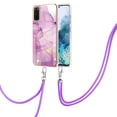 thumbnail image 1 of Galaxy S20 Case, Allytech Luxury Marble Pattern Rubber Flexible TPU Drop Protection Anti-scratch Lanyard Back Cover for Girls Women Case for Samsung Galaxy S20, Lightpurple, 1 of 4