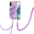 thumbnail image 1 of Galaxy S20 Case, Allytech Luxury Marble Pattern Rubber Flexible TPU Drop Protection Anti-scratch Lanyard Back Cover for Girls Women Case for Samsung Galaxy S20, Purple, 1 of 4