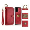 thumbnail image 1 of Galaxy S20 Case, Allytech Retro PU Leather Magnetic Detachable Back Cover Zipper Wallet Folio Multiple Cards Slots Purse Wrist Strap Clutch Protective Case Cover for Samsung Galaxy S20 6.2",Red, 1 of 9