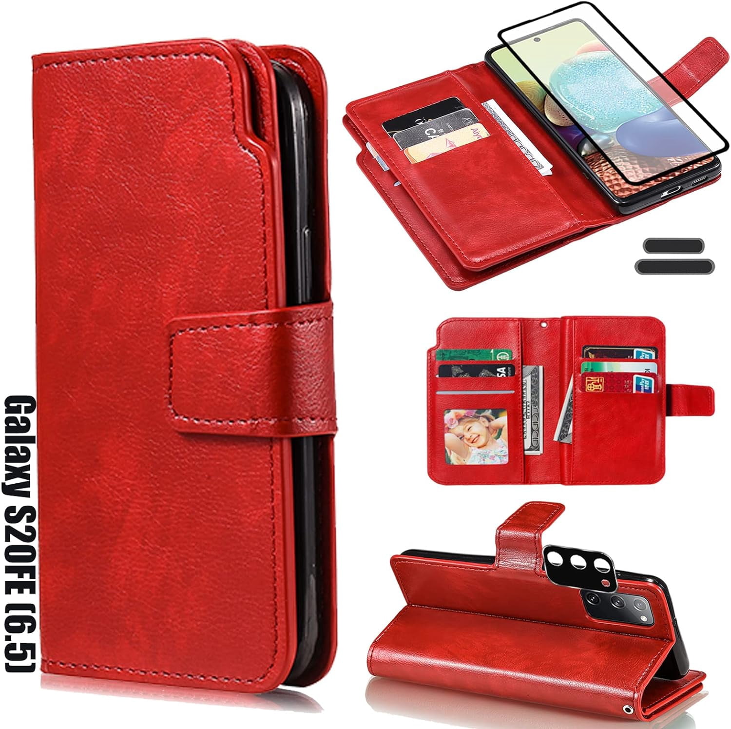 for Galaxy S20 FE(5G) 6.5 Inch Wallet Case [9 Card Slots] ID Business ...