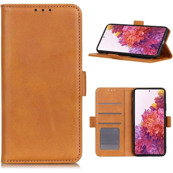 Galaxy S20 FE 5G Case, Wallet Folio Flip PU Leather Magnetic Buckle Slim Back Cover Built-in Card Holder Slot and Stand for Samsung Galaxy S20 Fan Edition 5G (Khaki)