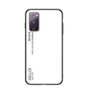 Galaxy S20 FE Case,Allytech for Samsung S20 FE Case, Gradient Color Shockproof Tempered Glass Back Cover Protective Silicone Shell Slim Case for Samsung Galaxy S20 FE, White