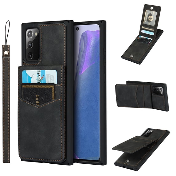 Galaxy S20 FE Case with Lanyard, Allytech Premium PU Leather Anti-Scratch Wallet Case with 6 Card Holders Magnetic Lock Flip Kickstand Case for Samsung Galaxy S20 FE 5G 6.5 inch 2020, Black