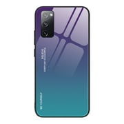 Galaxy S20 FE Case, S20 FE 5G Case, Allytech Tempered Glass Back Cover Gradient Color Anti-scratch Bumper Case Cover for Samsung Galaxy S20 Fan Edition 5G/ Galaxy S20 FE, Blue