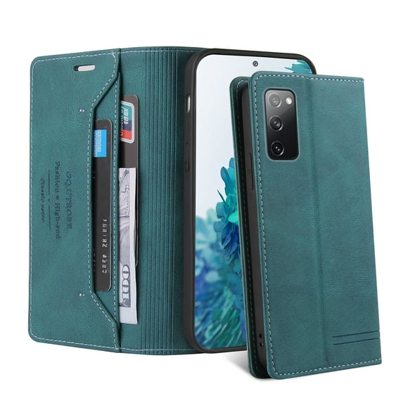 Galaxy S20 FE Case Wallet, PU Leather RFID Blocking Flip Kickstand Credit Cards Holder Shockproof Protective Wallet Case Folio Cover for Samsung Galaxy S20 FE/ Galaxy S20 Lite 6.5" - Blue