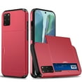 thumbnail image 1 of for Galaxy S20 FE Wallet Case with Sliding Door Hidden Pocket Credit Card Holder Dual Layer Heavy Duty Shockproof Hard PC Hybrid TPU Flip Protective Cover for Samsung Galaxy S20 FE, Red, 1 of 8
