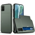 thumbnail image 1 of for Galaxy S20 FE Wallet Case with Sliding Door Hidden Pocket Credit Card Holder Dual Layer Heavy Duty Shockproof Hard PC Hybrid TPU Flip Protective Cover for Samsung Galaxy S20 FE, Army Green, 1 of 8