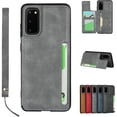 thumbnail image 1 of Galaxy S20 Luxury PU Leather Case,Credit Card Holder,Cash Slots,Stand Function Soft TPU Back Wallet Case Flip Wrist Strap Multi-Function Durable Case for Samsung Galaxy S20 6.2",Gray, 1 of 7