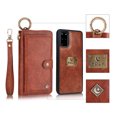 thumbnail image 1 of Galaxy S20+ Plus Case, Allytech Retro PU Leather Magnetic Detachable Back Cover Zipper Wallet Folio Multiple Cards Slots Purse Wrist Strap Clutch Protective Case for Samsung Galaxy S20 Plus,Brown, 1 of 9