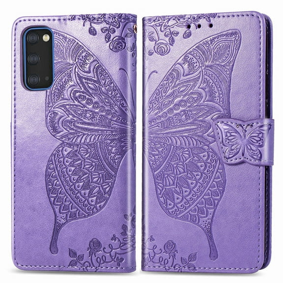 Galaxy S20 Plus Case, Galaxy S20 Plus Wallet Folio Case Magnetic Closure RFID Blocking Card Slots Kickstand Shockproof Case for Samsung Galaxy S20 Plus, Lightpurple