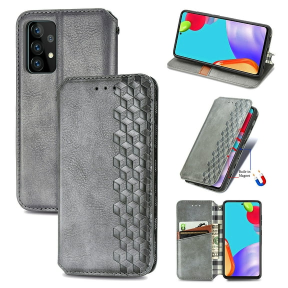 Galaxy S20 Plus Case, PU Leather TPU Wallet Cover with Card Holder Kickstand Hidden Magnetic Adsorption Shockproof Flip Folio Cell Phone Case for Samsung Galaxy S20 Plus 6.7 inch 2020, Gray