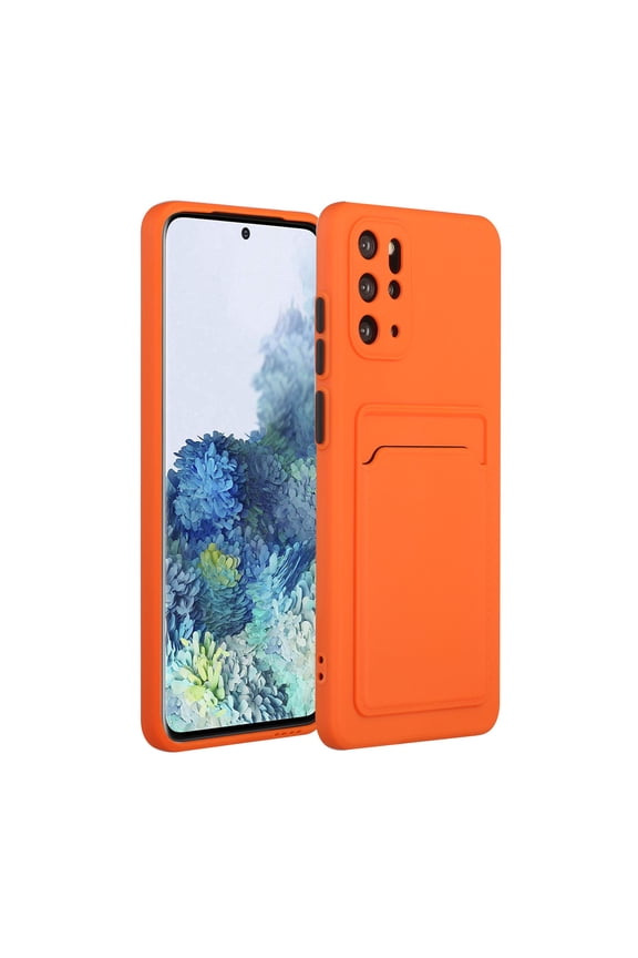 Galaxy S20 Plus Case, Slim Soft Fit Shockproof Protection Case Dropproof Non-Slip Silicone Case with Card Slots Soft TPU Bumper Phone Wallet Case for Samsung Galaxy S20 Plus, Orange