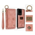thumbnail image 1 of Galaxy S20 Ultra Case, Allytech Retro PU Leather Magnetic Detachable Back Cover Zipper Wallet Folio Cards Slots Purse Wrist Strap Clutch Protective Case Cover for Samsung Galaxy S20 Ultra 6.9",Pink, 1 of 9