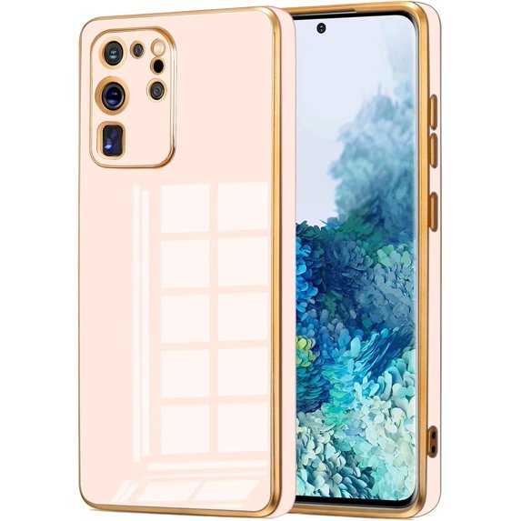 Galaxy S20 Ultra Case, for Electroplated Samsung Galaxy S20 Ultra 4G/5G Phone Case, Case Soft TPU Protective Shockproof Flexible Samsung Galaxy S20 Ultra Case 6.9 inch,Pink
