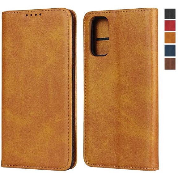 for Galaxy S20 Wallet Case,Premium PU Leather Flip Folio Case with Card Slot,Stand Holder and Magnetic Closure Protective Case for Samsung Galaxy S20/Galaxy S20 5G,6.2" Khaki