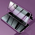 thumbnail image 1 of Galaxy S21 Case,Anti Peep Magnetic Adsorption Privacy Screen Protector Double Sided Tempered Glass Metal Bumper Frame Anti-Peeping Phone Case Anti-Spy Cover for Samsung Galaxy S21 5G 6.2 inch,Purple, 1 of 7