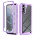 thumbnail image 1 of Galaxy S21 Case with Built in Screen Protector,Dteck Full-Body Shockproof Rubber Hybrid Protection Crystal Clear PC Back Protective Phone Case Cover for Samsung Galaxy S21,Purple, 1 of 3