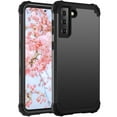 thumbnail image 1 of Galaxy S21 Case, S21 Case 6.2", Allytech Hard PC Silicone Shockproof Heavy Duty Protection Corner Protective Bumper Armor Wireless Charging Support Case Cover for Samsung Galaxy S21, Black, 1 of 1