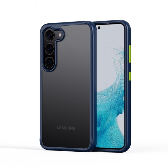 Galaxy S21 Case Crystal Clear Shockproof Bumper Protective Cell Phone Cover Hybrid Design Hard PC Back with Flexible TPU Raised Bezel & Enhanced Corners for Samsung Galaxy S21, Blue