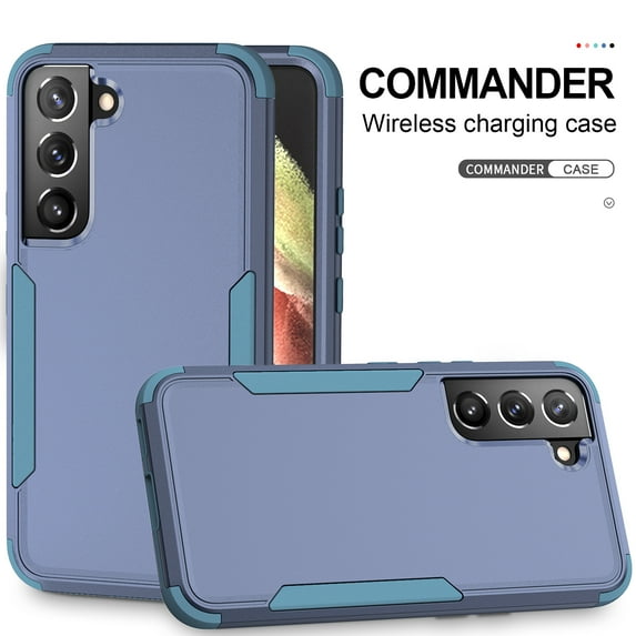for Galaxy S21 Case, Defender Case Compatible with Samsung Galaxy S21 Case, Hybrid Heavy Duty Military Grade Full-Body Drop Shockproof Dustproof 3-Layers Rugged Protective Cover,
Royalblue/Green