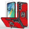 thumbnail image 1 of for Galaxy S21 Case, S21 Case with Self Healing Flexible TPU Screen Protector [2 Pack], Military Grade Double Shockproof with Kickstand Protective Case for Samsung Galaxy S21 5G-Red, 1 of 14