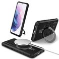 thumbnail image 1 of for Galaxy S21 Case with Stand, Magnetic Rugged Military Grade Shockproof Portective Case Compatible with MagSafe Wireless Charger&Magnetic Car Mount Holder For Samsung Galaxy S21, Black, 1 of 10