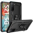 thumbnail image 1 of for Galaxy S21 Case,with HD Screen Protector, [Military Grade] Ring Car Mount Kickstand Hybrid Hard PC Soft TPU Shockproof Protective Case for Samsung Galaxy S21 5G 6.2 Inch (Black), 1 of 13