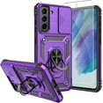 thumbnail image 1 of Galaxy S21 FE 5G Case,Samsung Galaxy S21 FE 5G Case,with Screen Protectors and Camera Cover,[Military Grade] 16ft.Drop Tested Cover with Magnetic Kickstand Protective Case for S21 FE (Z-Purple), 1 of 11