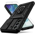 thumbnail image 1 of for Galaxy S21 FE 5G Case,with Camera Lens Cover HD Screen Protector,[Military Grade] Ring Car Mount Kickstand Hybrid Hard PC Soft TPU Shockproof Protective Case for Samsung Galaxy S21 FE-Black, 1 of 6